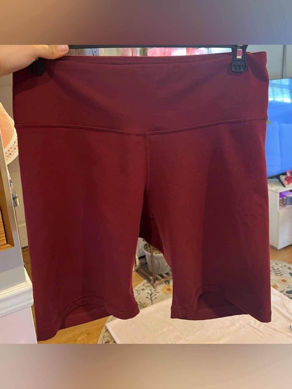 Old Navy Burgundy Runner Biker Shorts Athletic Athleisure Workout Size XL